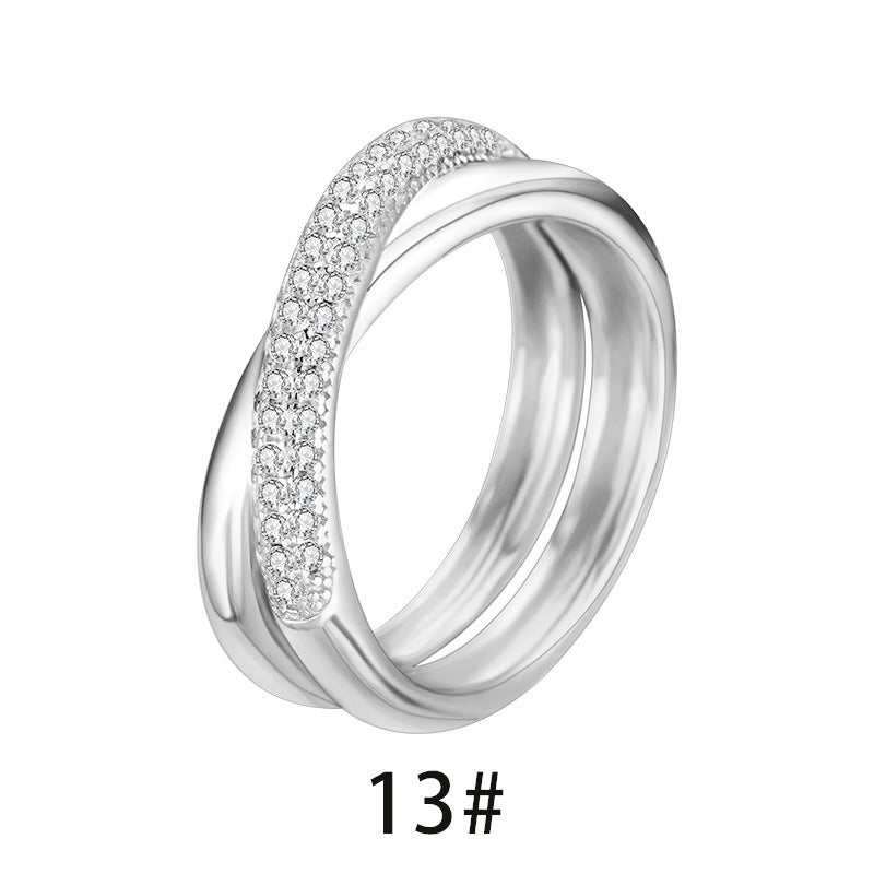 Sterling silver double cross wrap niche design ring