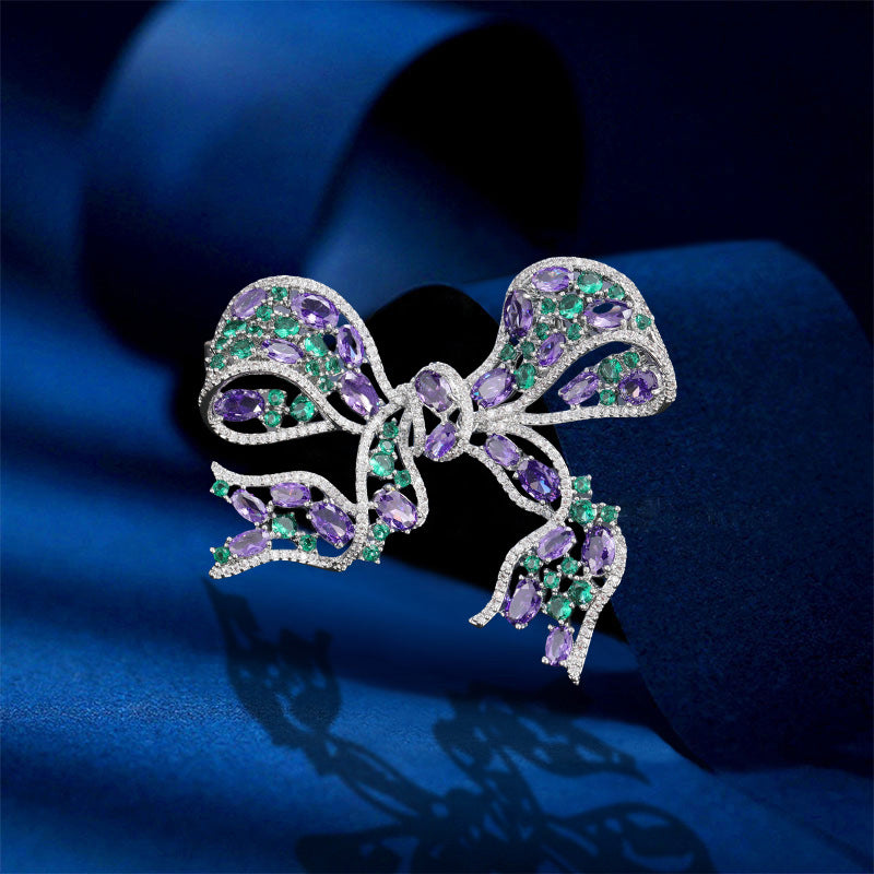 Bow high-end brooch multi-purpose autumn and winter coat fixed pin brooch accessories