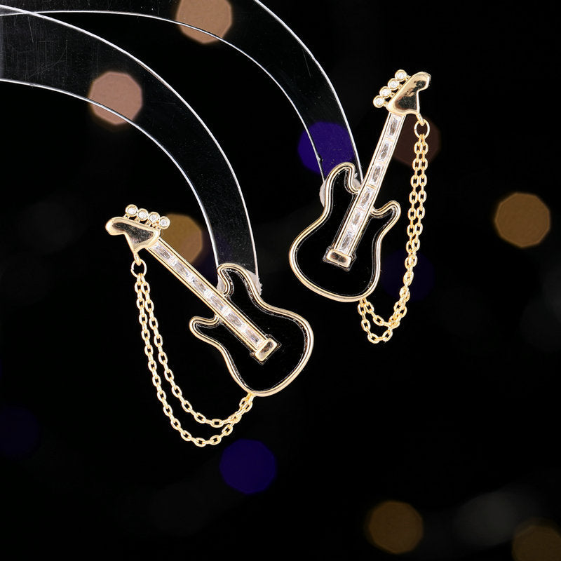 Tassel chain electric guitar earrings