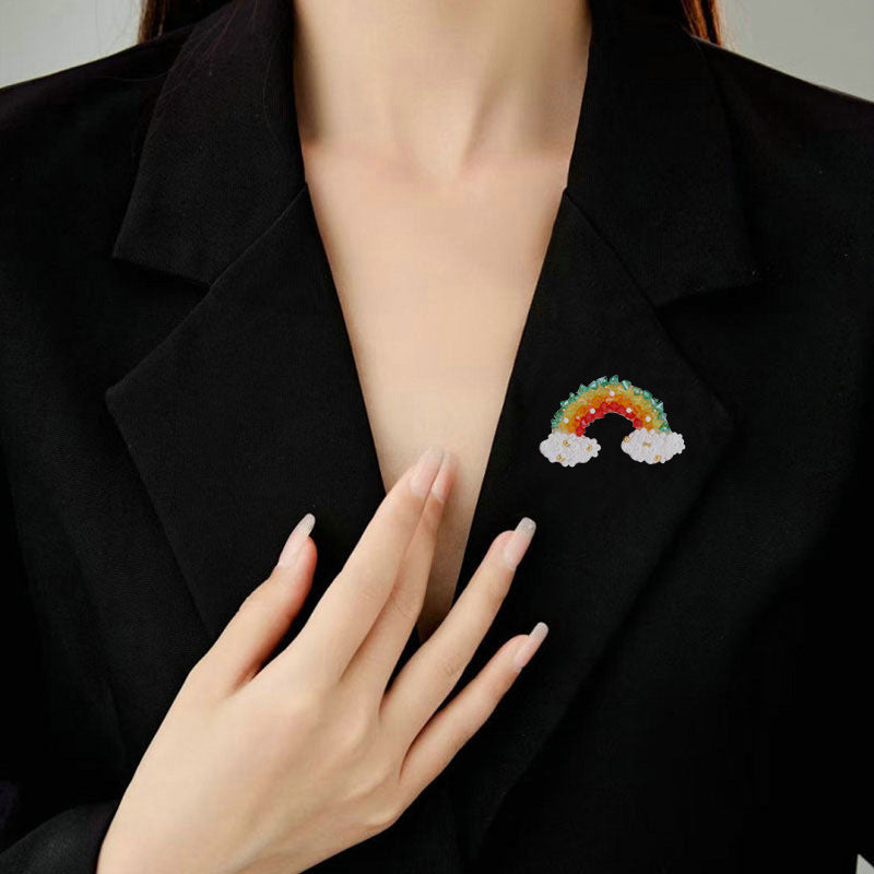 Japanese cartoon cloud rainbow brooch suit sweater corsage decoration