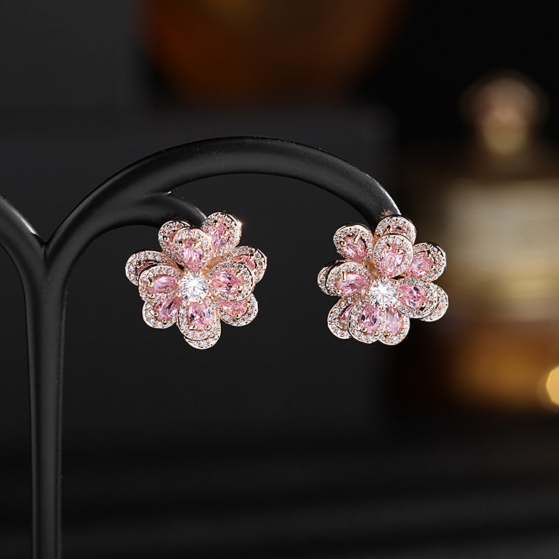 Flower Women's Simple Daily Three-dimensional Camellia Earrings