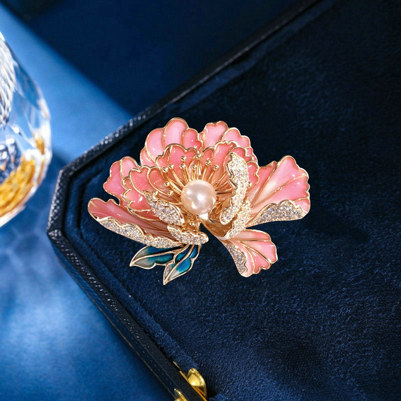 Chinese style peony brooch, elegant temperament, Chinese style coat, Hanfu cheongsam accessories.