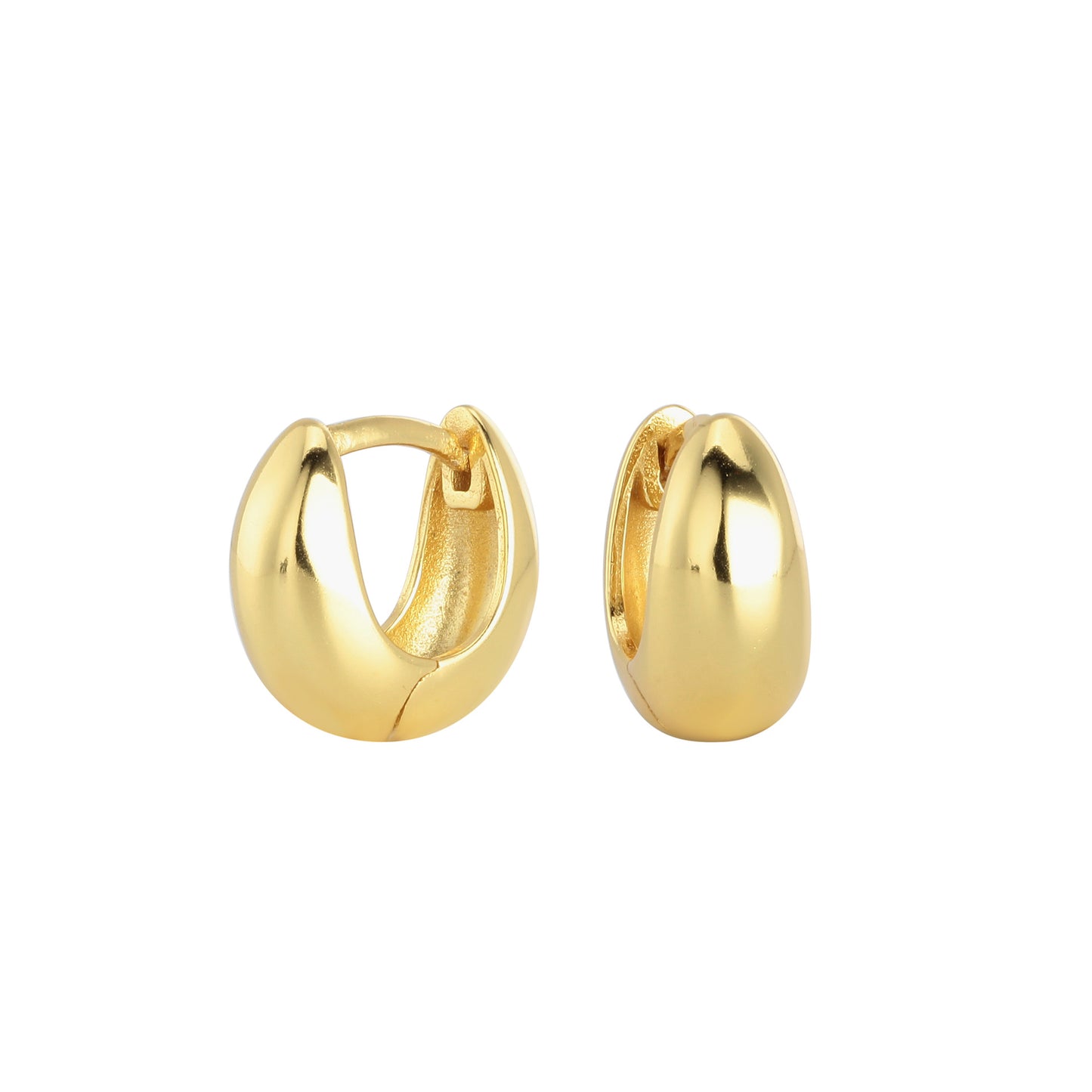 S925 sterling silver hot sale bean ear clips color-retaining gold-plated water drop earrings niche texture ear studs earrings