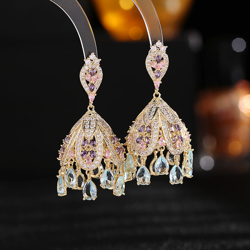 French palace style exaggerated heavy industry earrings