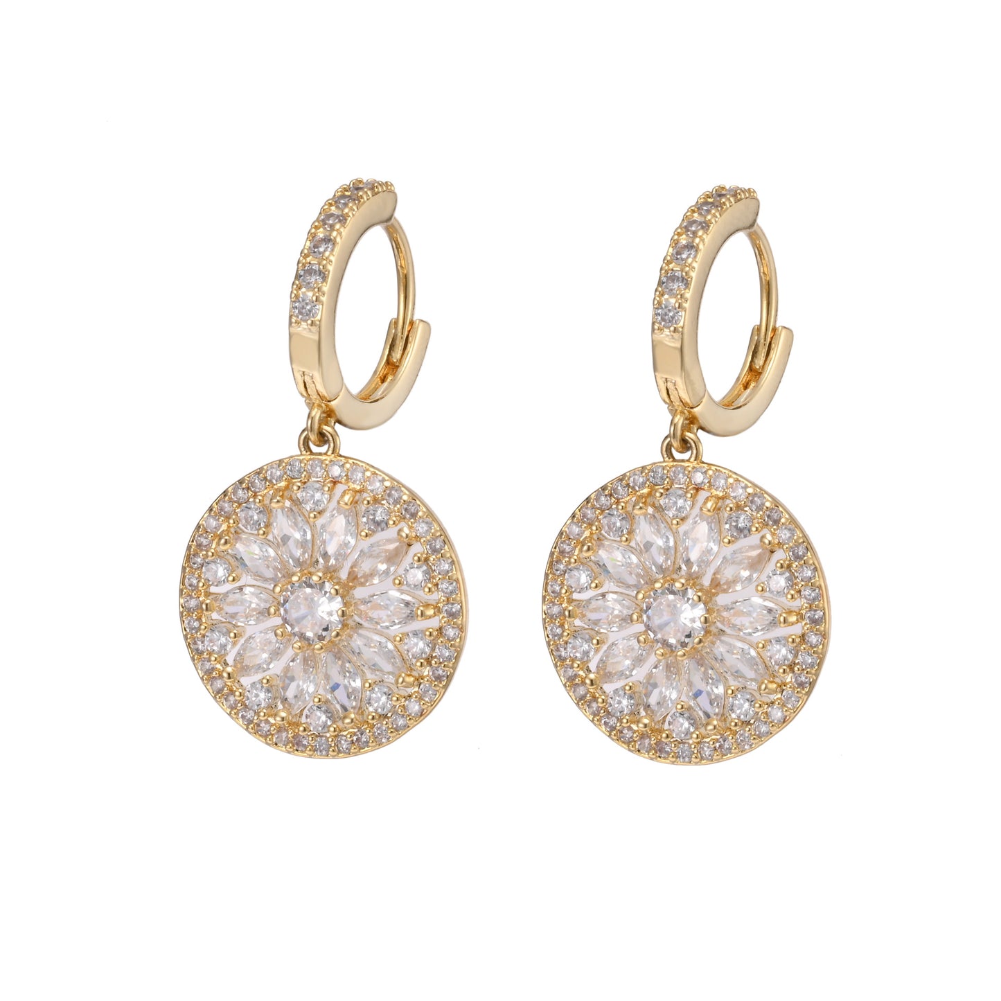 European and American retro ultra-shiny light luxury style earrings